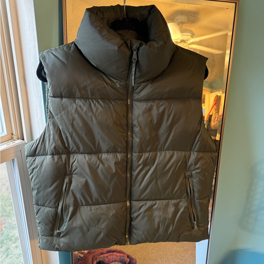 Olive Green Puffer Vest